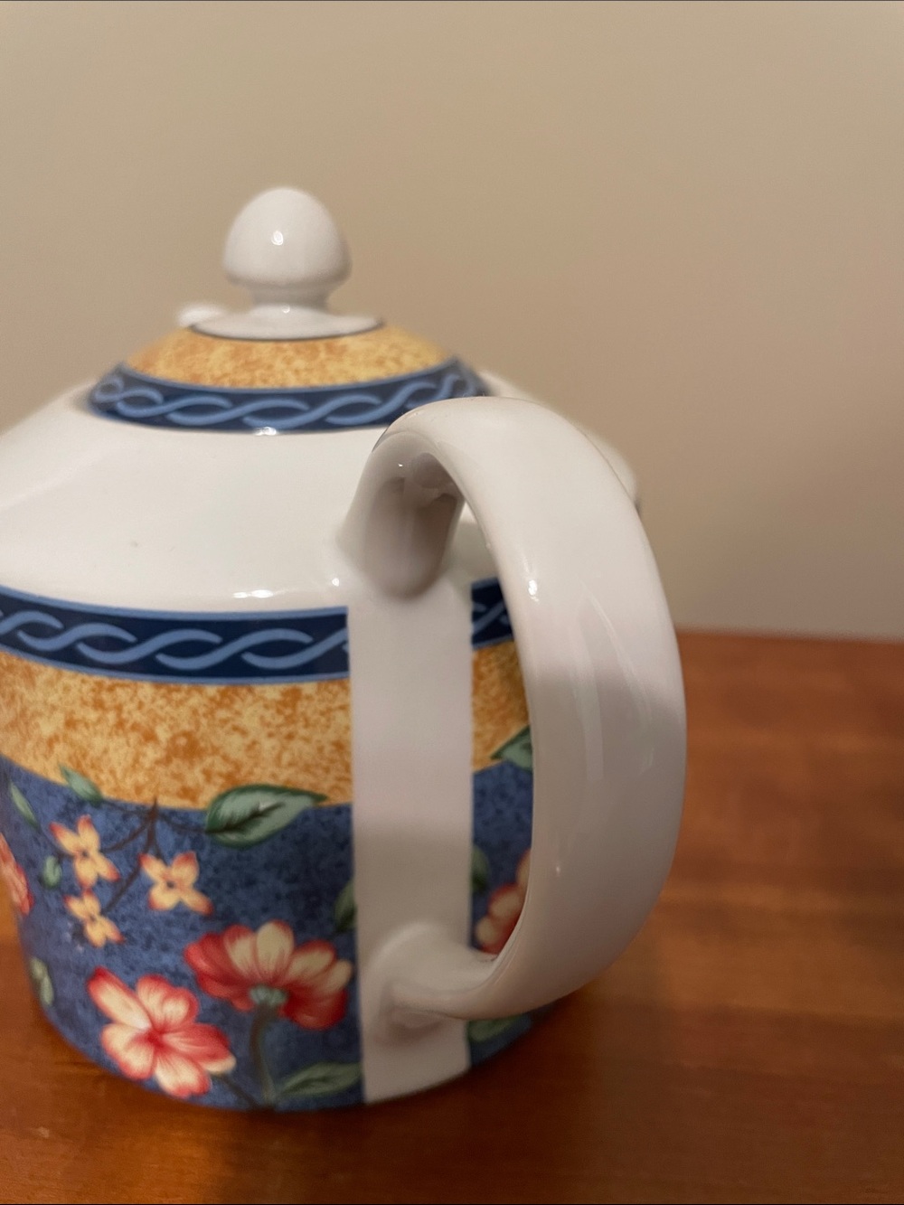 PTS International Genuine Stoneware French Floral Pattern Teapot - Picture 4 of 9